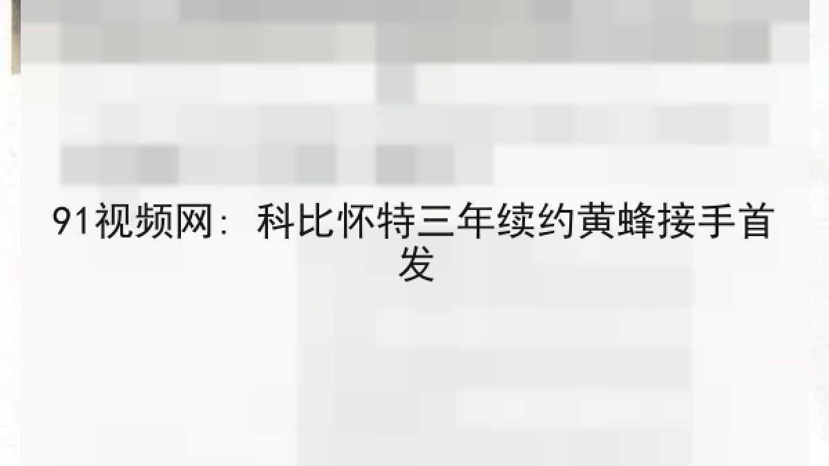 91视频网: 科比怀特三年续约黄蜂接手首发